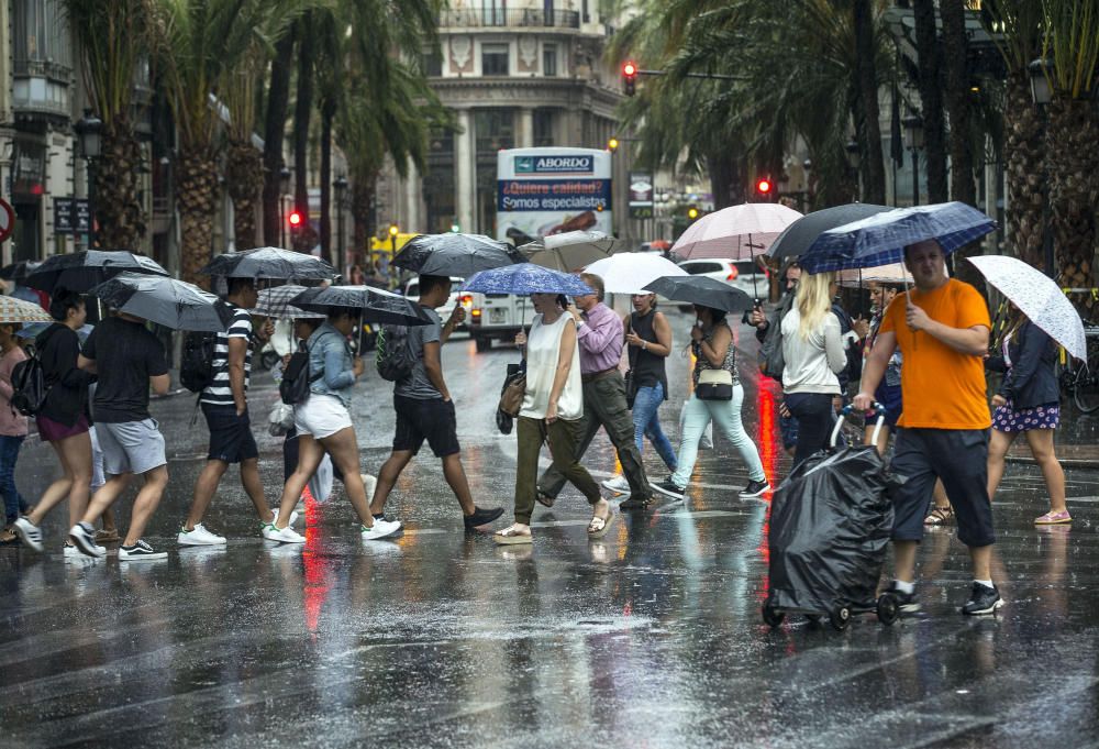 Lluvia en la ciudad de Valencia