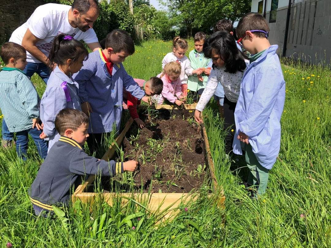 El Cotayo se vuelca con su cultivo ecológico: así trabajan los huertos en el colegio de Siero