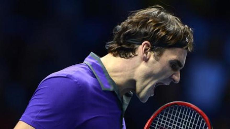El suizo Roger Federer celebra su victoria.