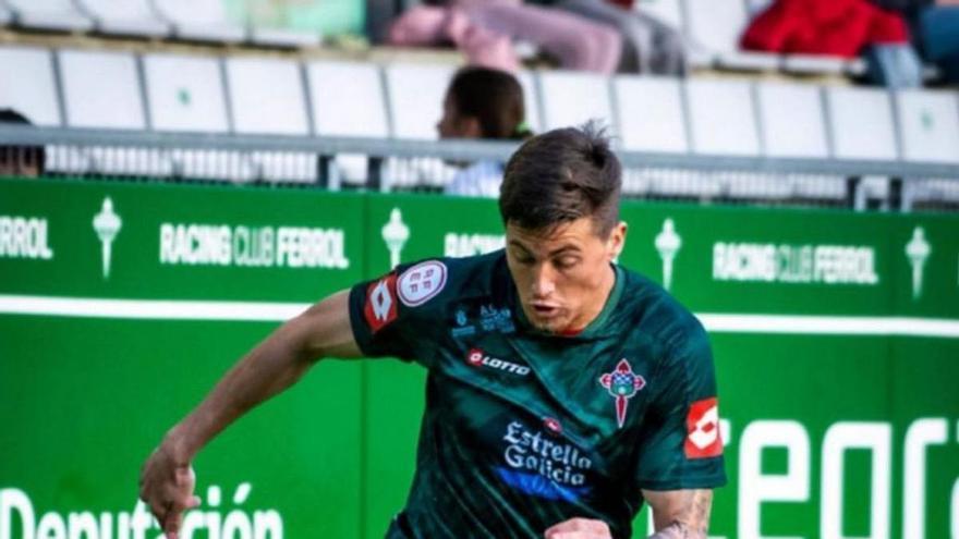 Jorge Padilla, durante un partido con el Racing de Ferrol.