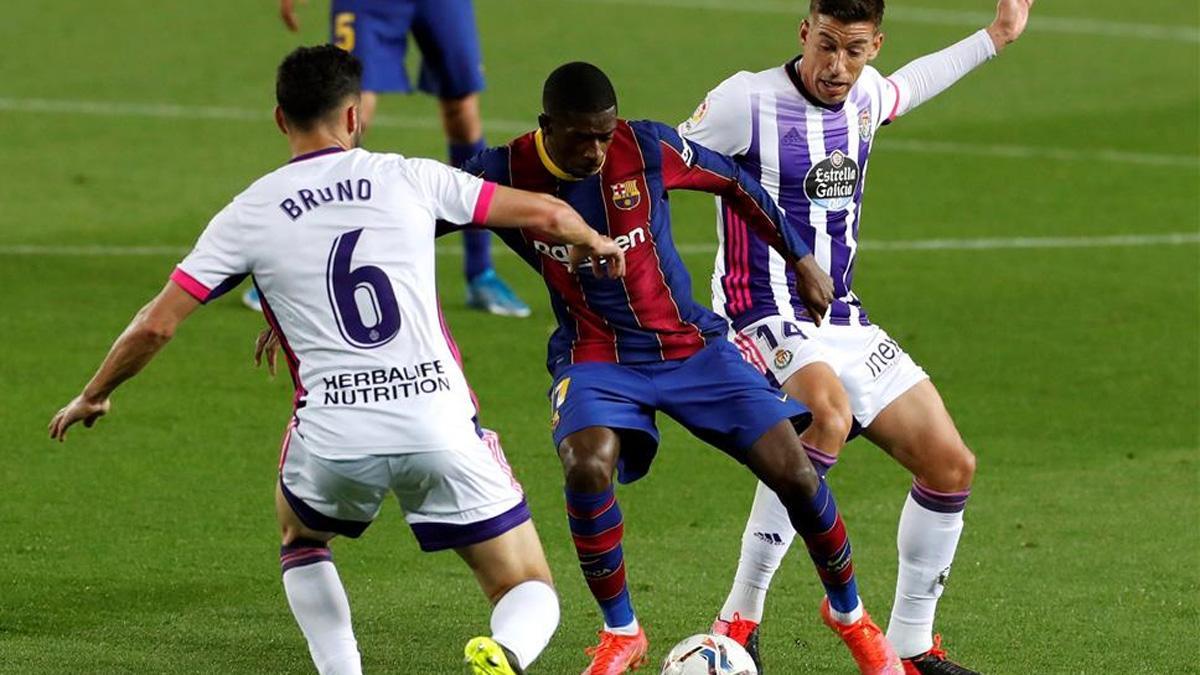 El 1x1 del Barça ante el Valladolid al descanso