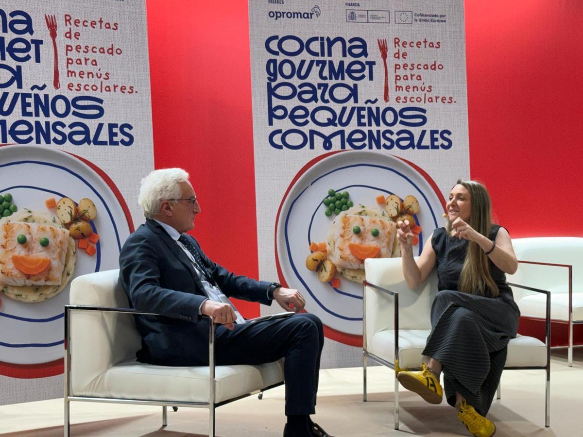Juan Carlos Martín Fragueiro y Lucía Freitas durante la charla en Gourmets.
