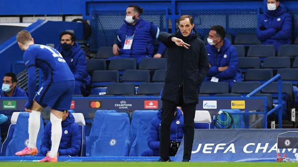 Thomas Tuchel, durante el partido de vuelta de 2021, cuando el Chelsea eliminó al Real Madrid.