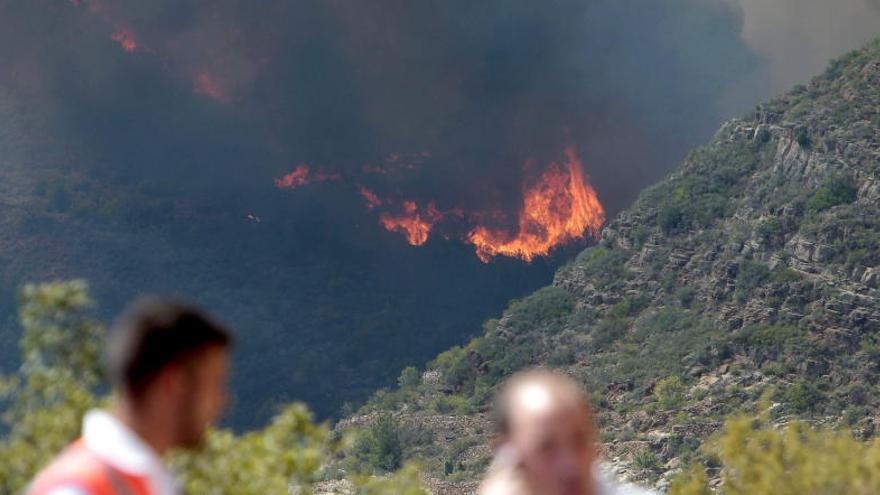 Llamas del incendio forestal declarado en Castellón.