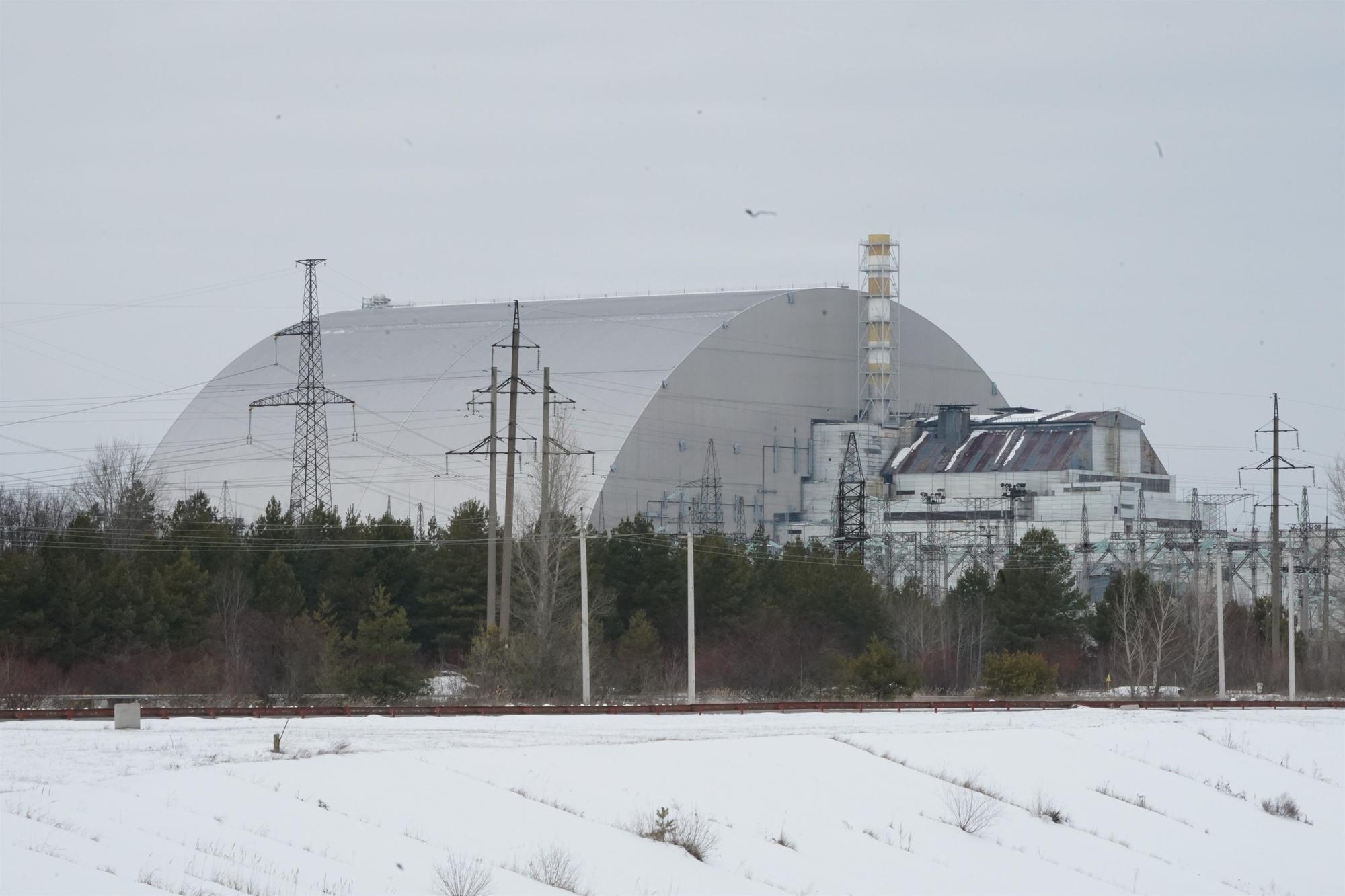 Sarcófago de la central nuclear de Chernóbil, en Ucrania.