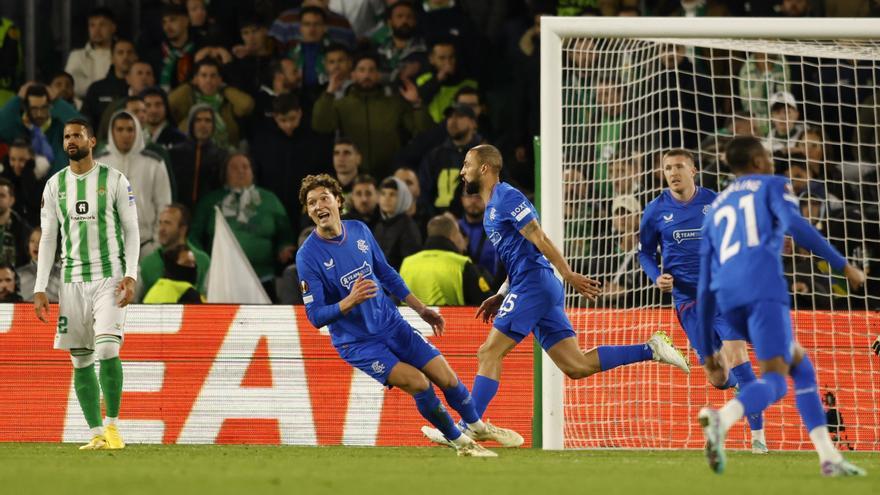 El Betis cae a la Conference tras perder de nuevo ante el Rangers