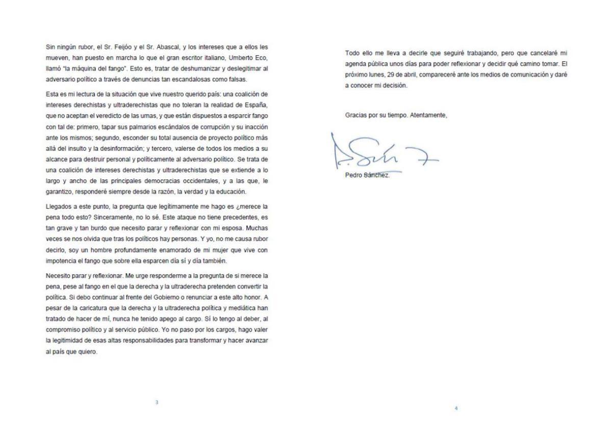 La carta de Pedro Sánchez a la ciutadania (part 2)