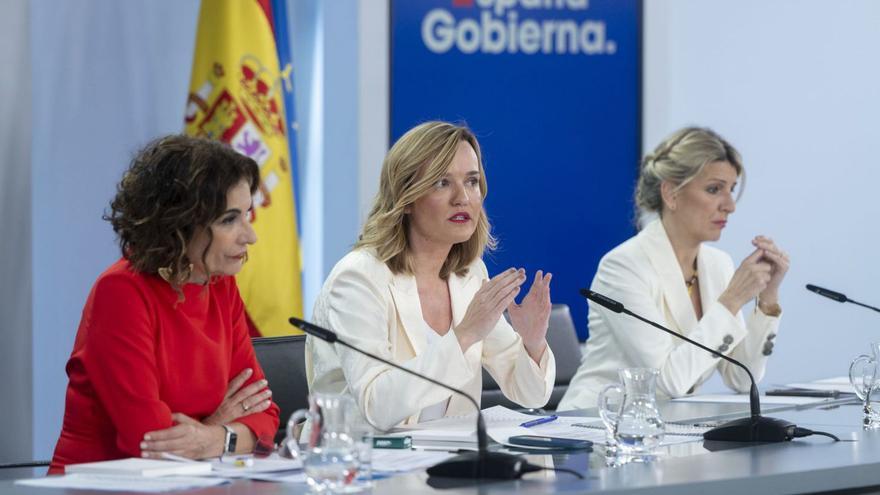 María Jesús Montero, Pilar Alegría i Yolanda Díaz, ahir després del consell de ministres | EP