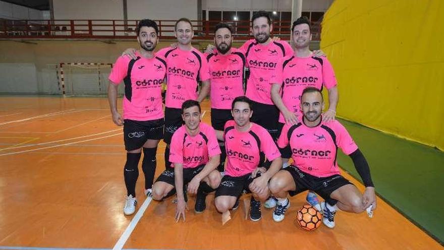 Equipo córner futsal, de Segunda División. // G. Santos