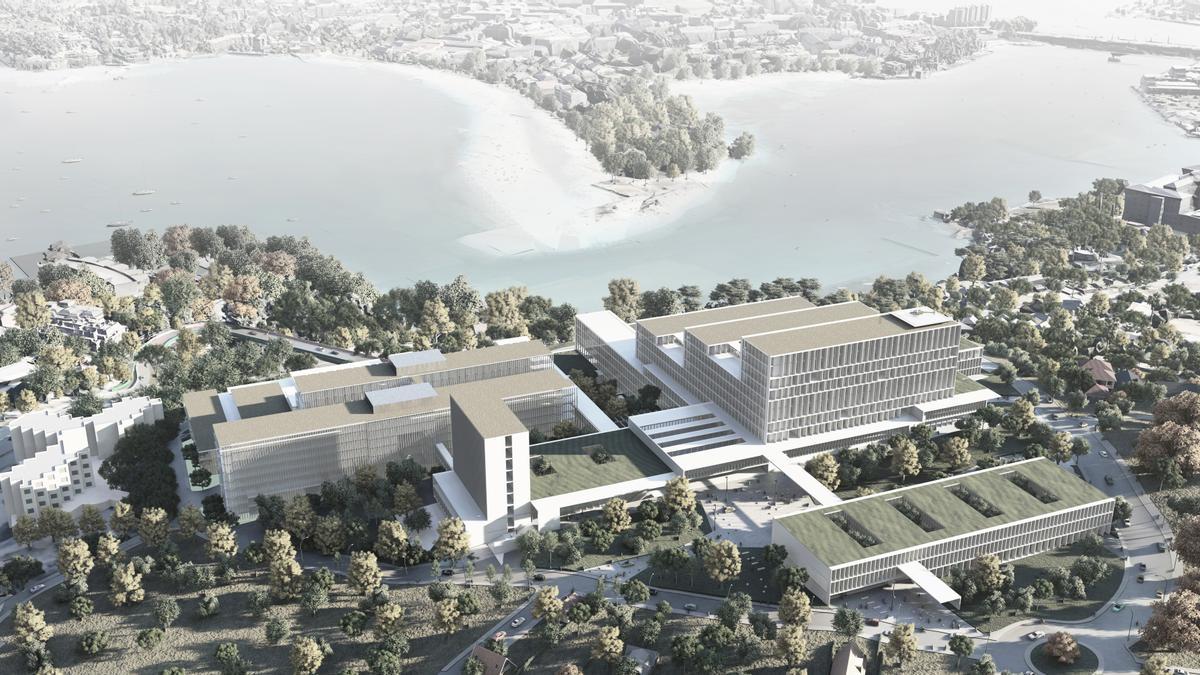 Recreación virtual del anteproyecto del nuevo Hospital de A Coruña.