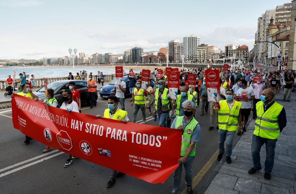 Movilización contra las peatonalización en Gijón