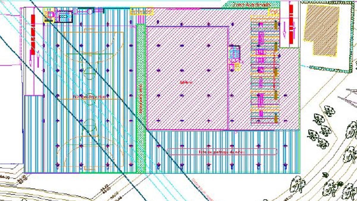 Imagen del plano de cargas del centro, que irá sobre el parking.