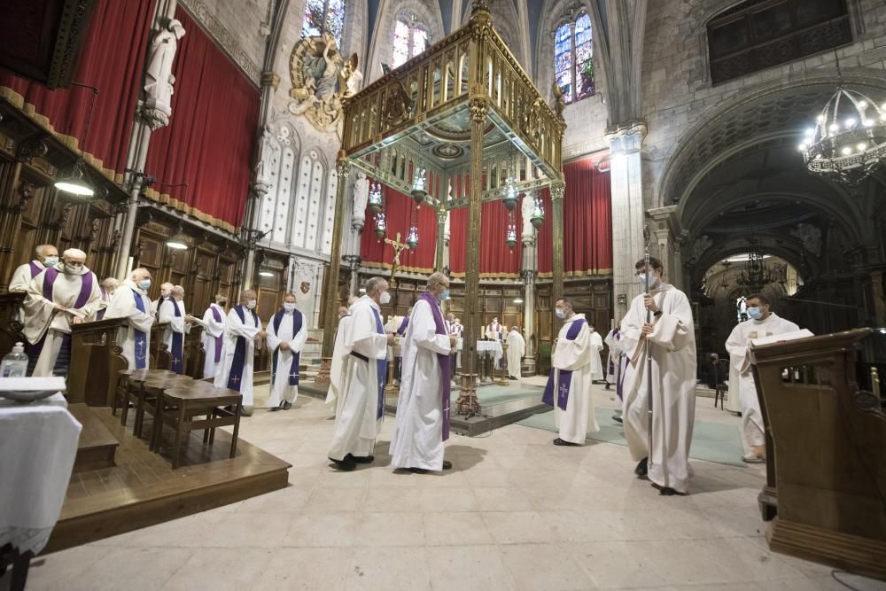 Missa pel  bisbe Pere Casaldàliga a la Catedral  de Solsona amb el  bisbe de Solsona , Xavier Novell