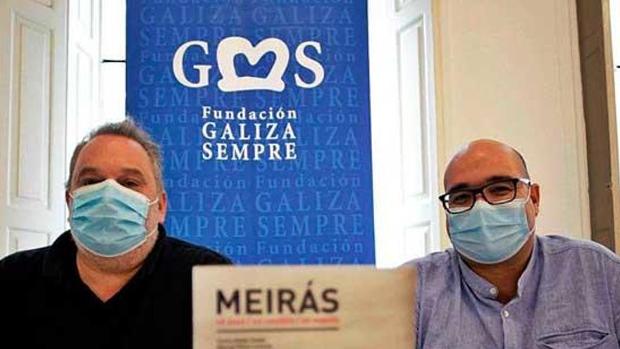 Carlos Babío y Rubén Cela, ayer, en la sede de la Fundación Galiza Sempre