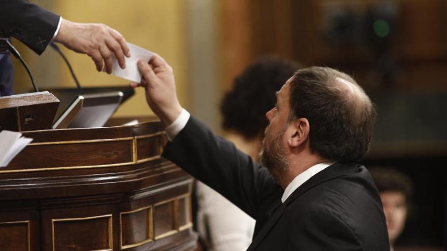 Oriol Junqueras durante la constitución del Congreso.