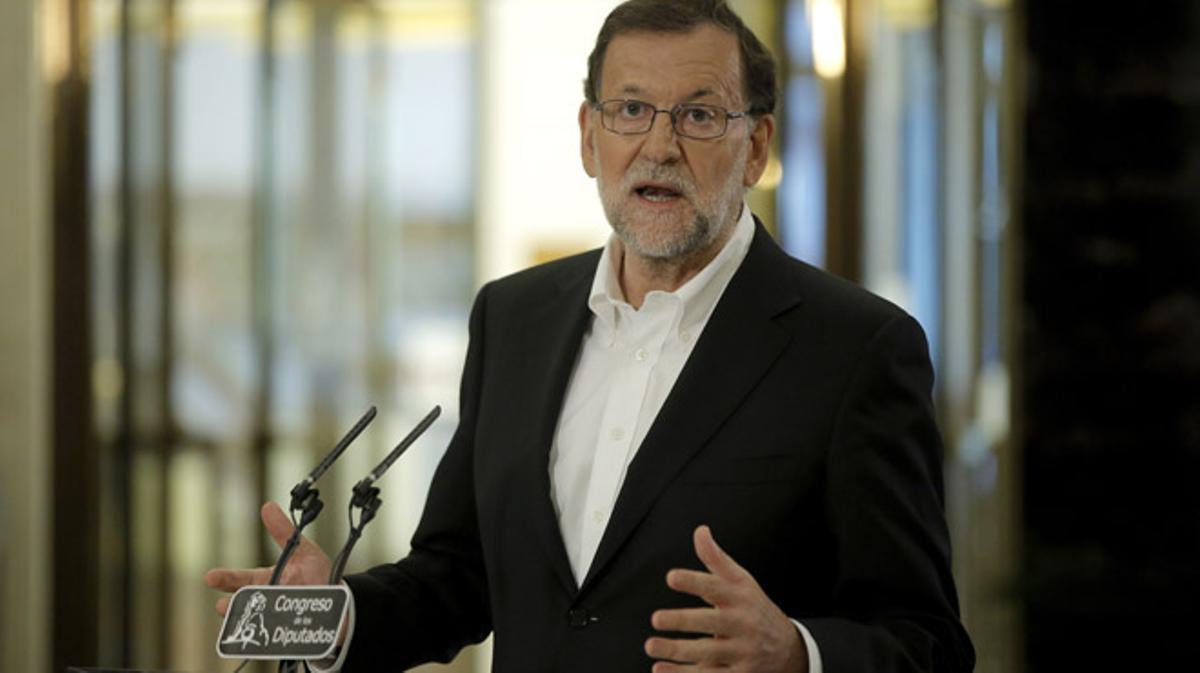 Roda de premsa de Mariano Rajoy després de reunir-se amb Albert Rivera
