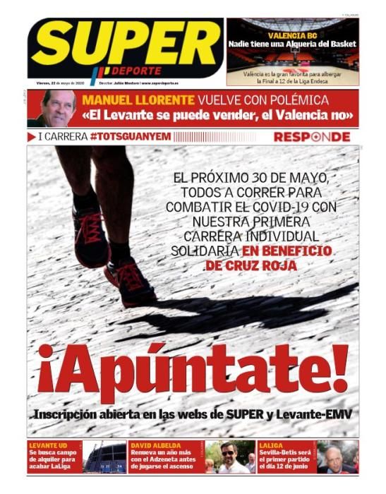 Portada SUPERDEPORTE viernes 22 mayo 2020