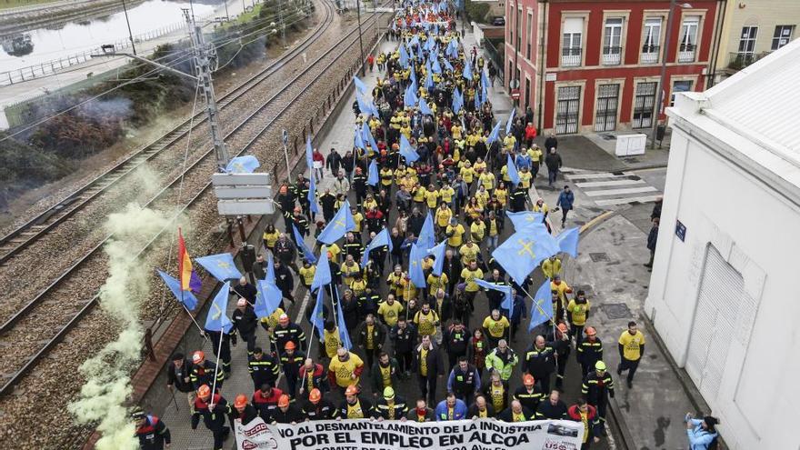 Marcha reivindicativa por Alcoa, el pasado sábado