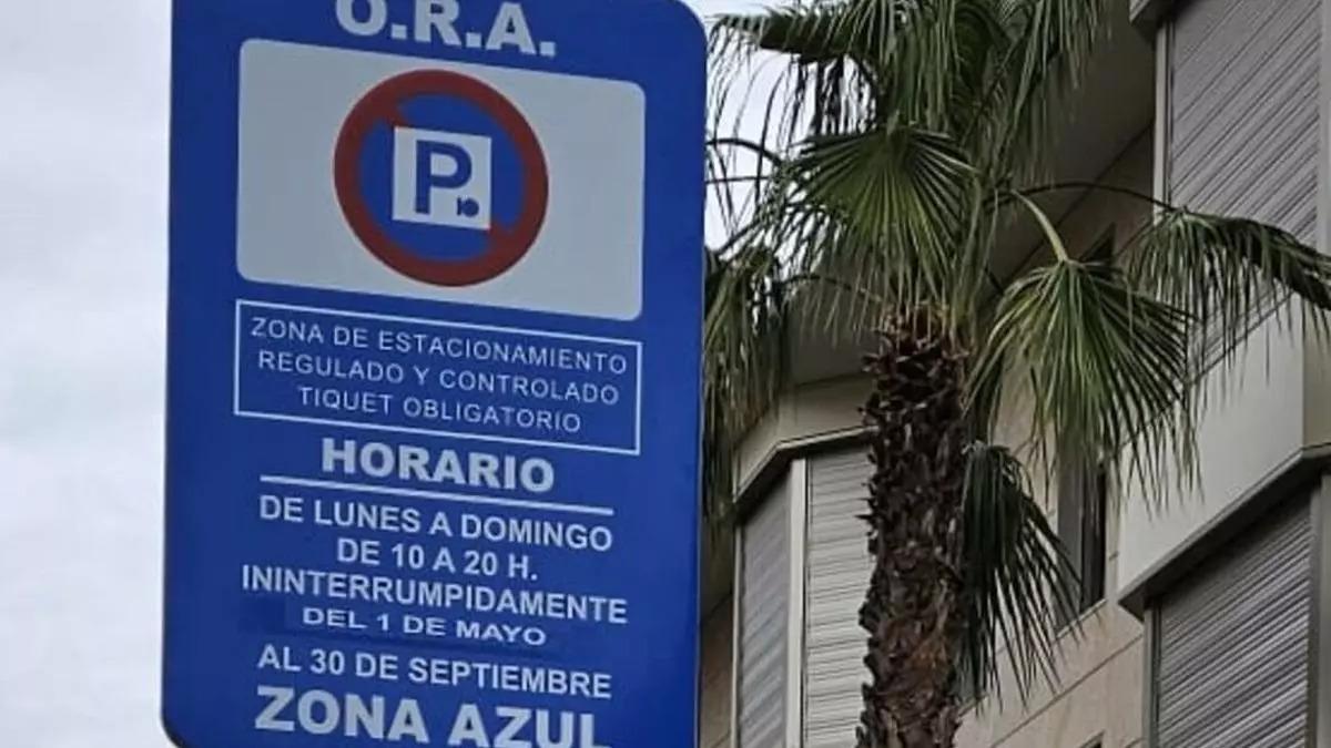Zona azul de la Patacona, en Alboraia.