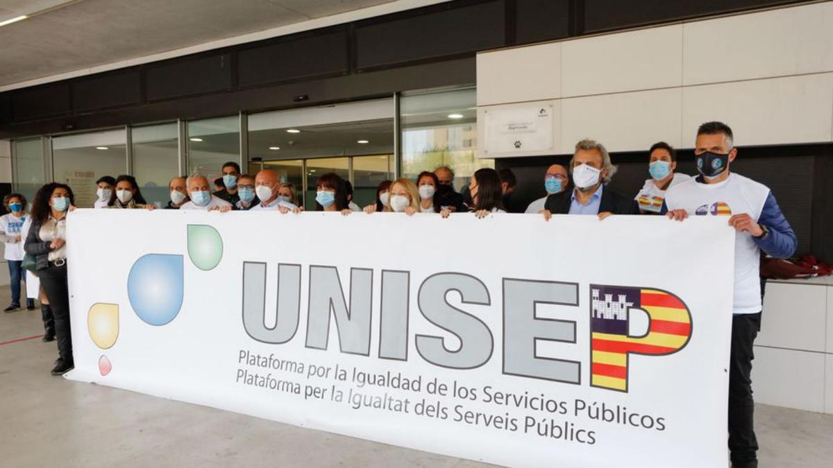Una protesta de la plataforma Unisep en Ibiza.
