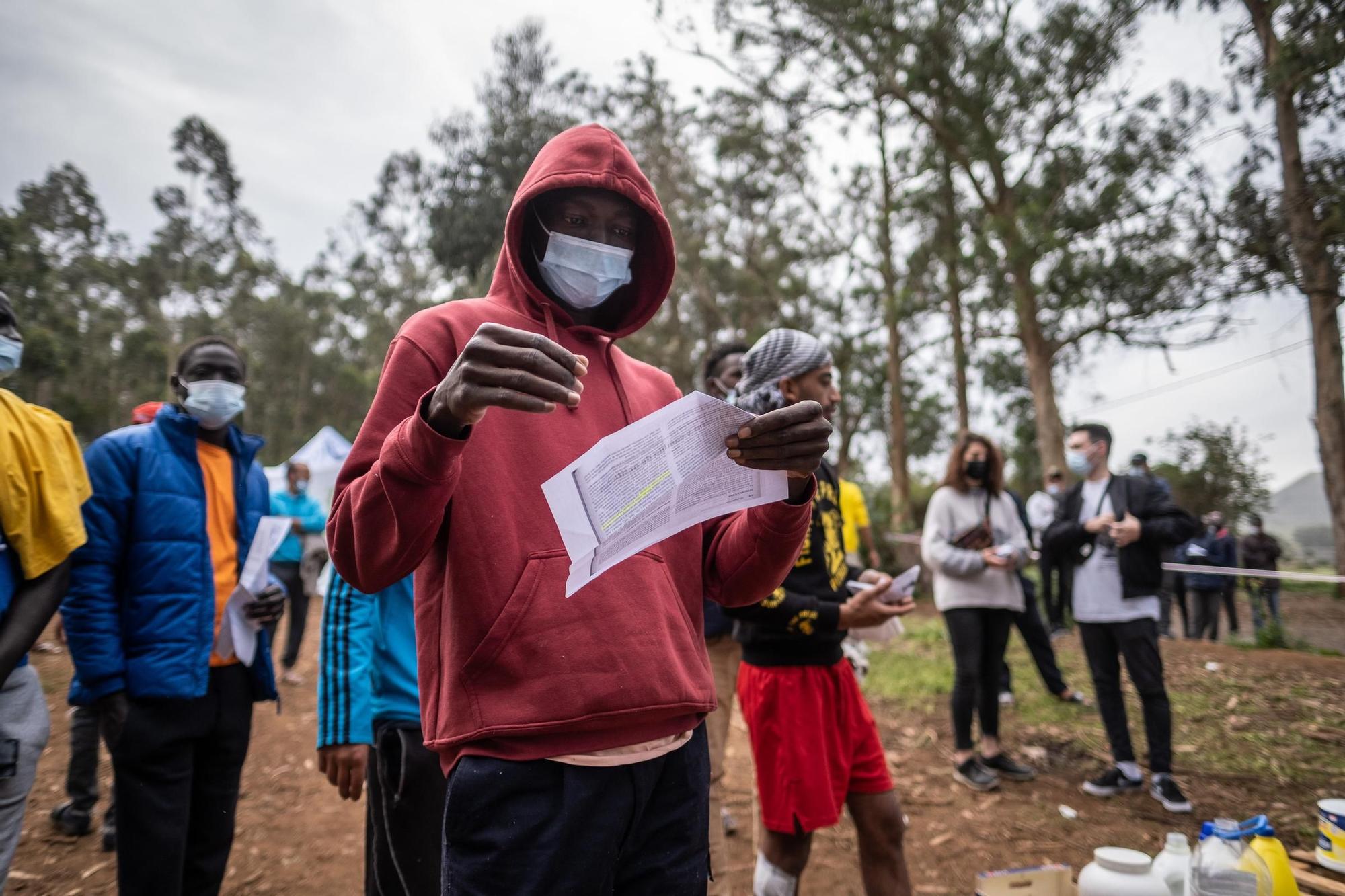 Protestas de migrantes en Las Raíces