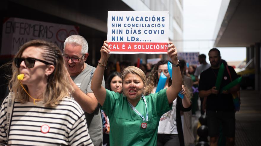 Las enfermeras gallegas se concentran para reclamar mejores condiciones laborales
