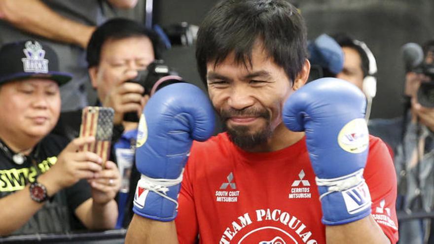 Manny Pacquiao durante un entrenamiento en Los Ángeles.