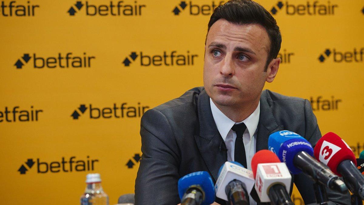 Berbatov en un acto promocional, como embajador de la marca betfair