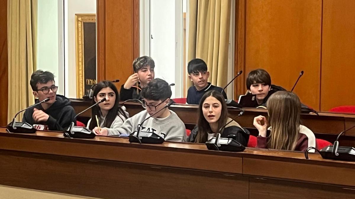 Niños participantes en una actividad escolar en el Pleno de Córdoba.