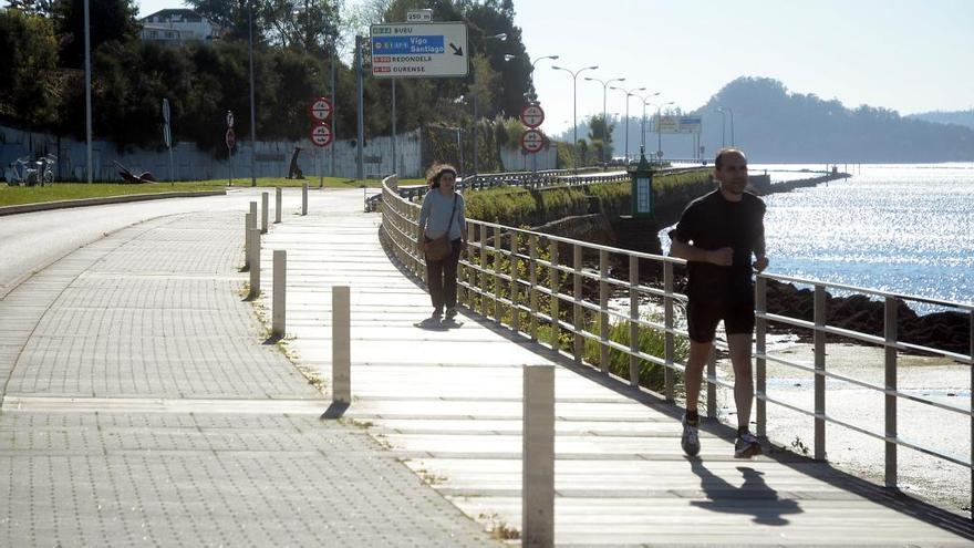 Vista del tramo de paseo existente en la salida de Pontevedra hacia Marín