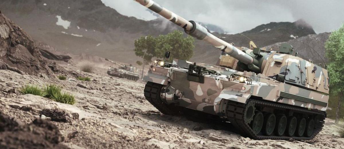 Obús autopropulsado K9 de Hanwha Defense.  |