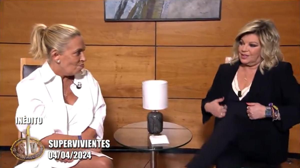 Carmen Borrego y Terelu Campos hablan detrás de cámaras