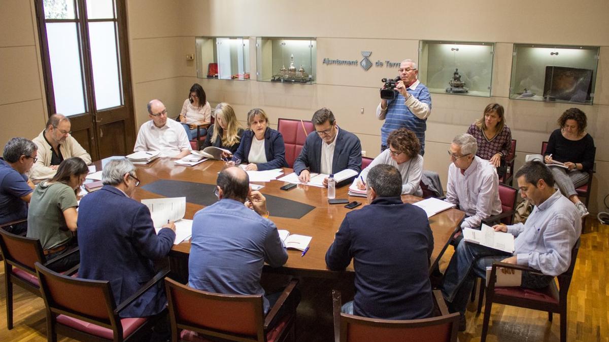 Reunión del equipo de gobierno de Terrassa para la propuesta del Presupuesto y las ordenanzas fiscales del 2020.