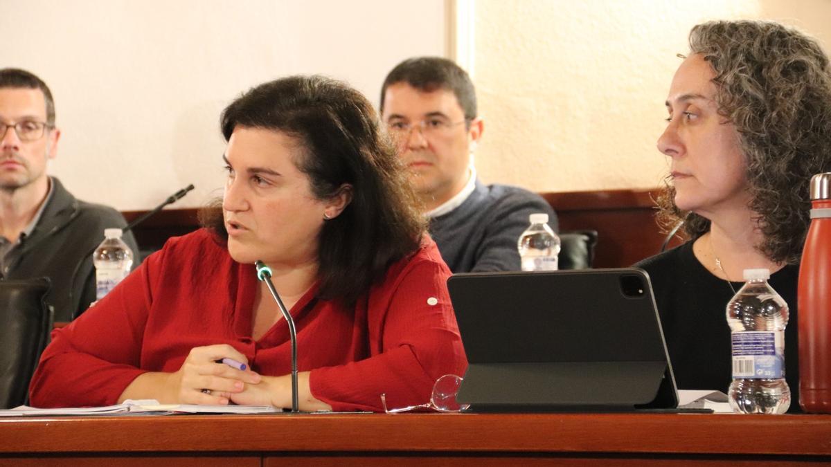 Luisa Rodas, edil de IU, durante el último pleno de la Corporación.