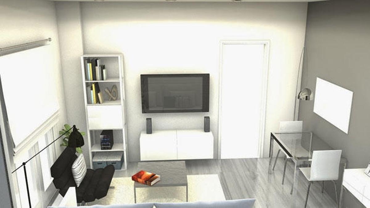 Elementos para ganar espacio en un salón pequeño