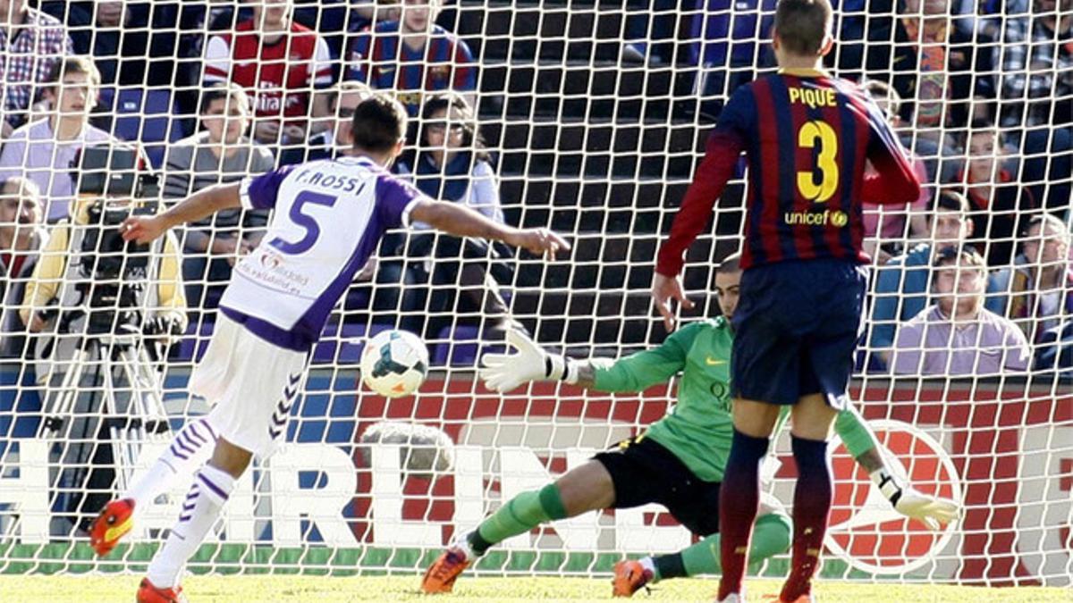 Rossi hizo el gol con el que el Valladolid ganó al Barça el año pasado