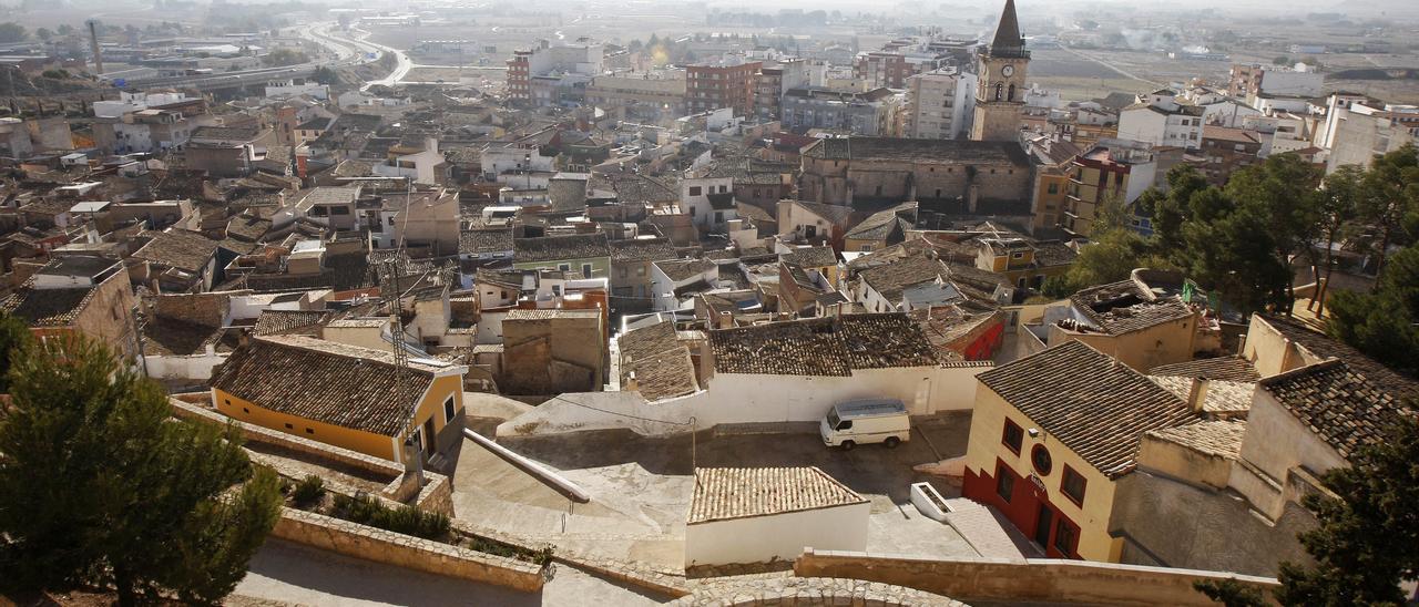 Vista del casco urbano de Villena.