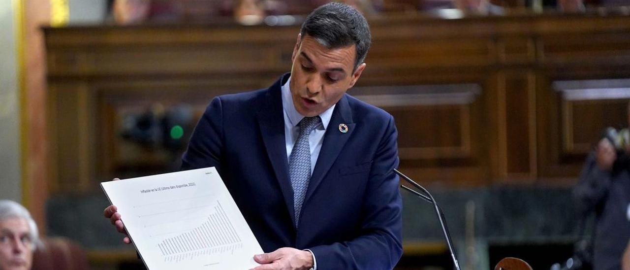 Pedro Sánchez durante el debate al estado de la nación.