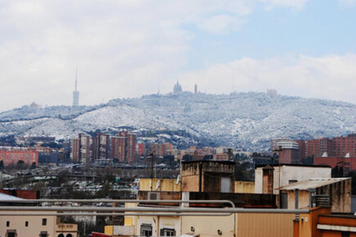 El Tibidabo nevado esta mañana.