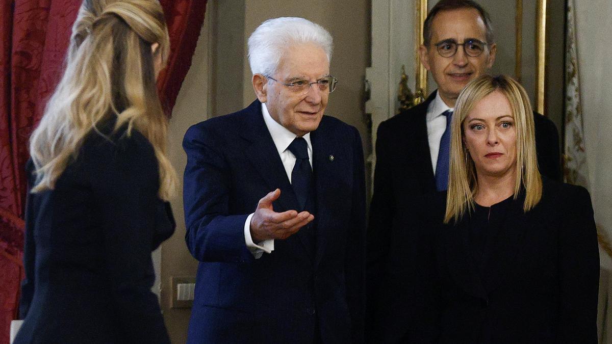 Italian PM Meloni and deputy PM Tajani attend a swearing-in ceremony at the Quirinale Palace, in Rome