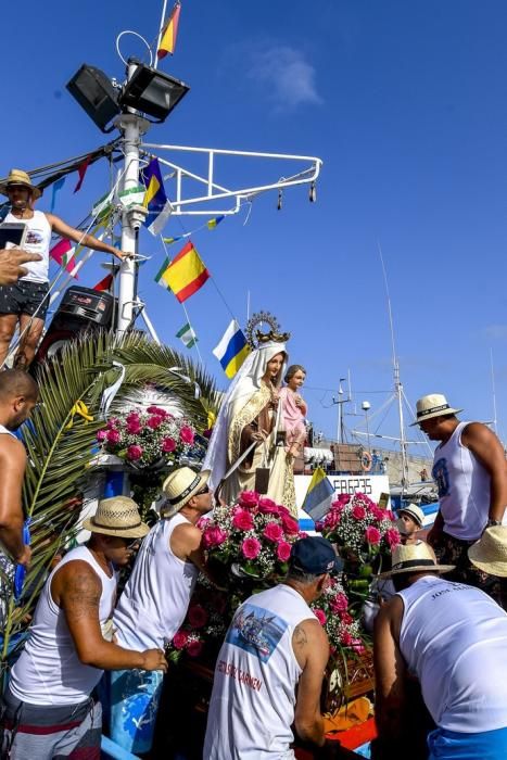 21-07-19 GRAN CANARIA. PUERTO DE ARGUINEGUIN-PUERTO DE MOGAN. MOGAN. Procesión marítima de la Virgen delCarmen desde el Puerto de en Arguineguín hasta el Puerto de Mogán.Fotos: Juan Castro  | 21/07/2019 | Fotógrafo: Juan Carlos Castro