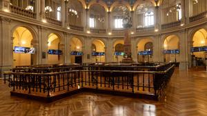 Vista general del Palacio de la Bolsa, en Madrid (España)