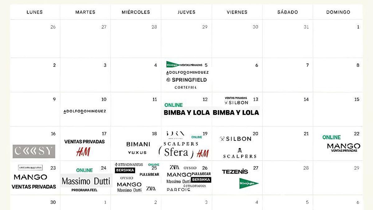 Calendario de las fechas clave para las rebajas