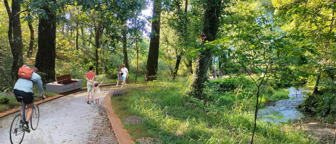 El sendero por el Louro incluirá zonas de descanso como bancos.  // D.P.