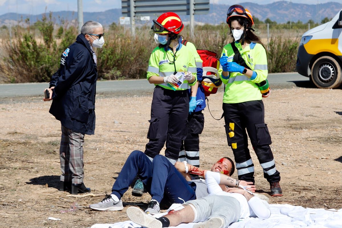 Así ha sido el simulacro de accidente aéreo en Murcia