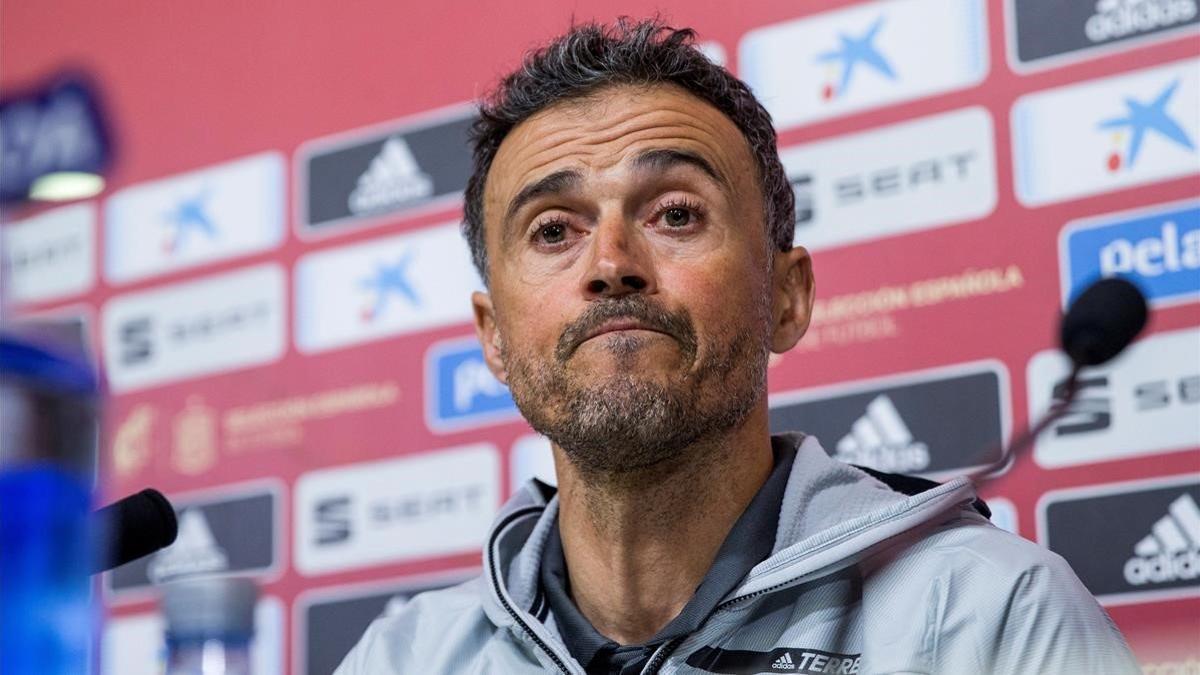 Luis Enrique, en la comparecencia ante la prensa para dar la lista de la selección española.