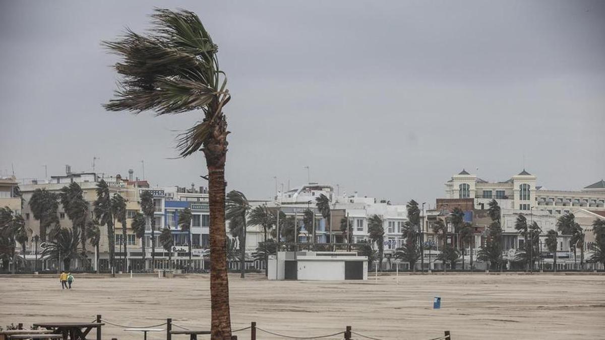 Temporal de viento en València