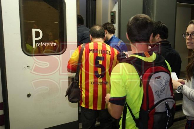 Los aficionados del Barça, rumbo a Valencia