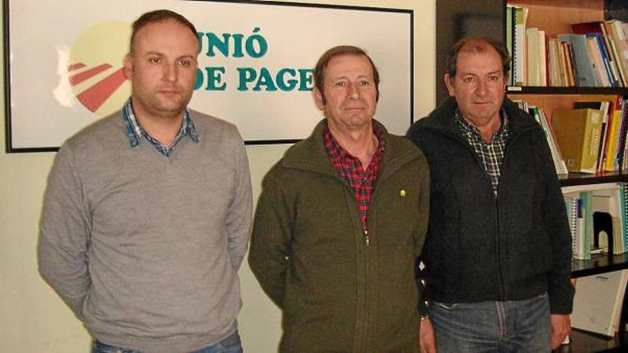 Toni Bascompte, Carles Mencos i Joan Tatjé, ahir a la seu d&#039;Unió de Pagesos al Bages