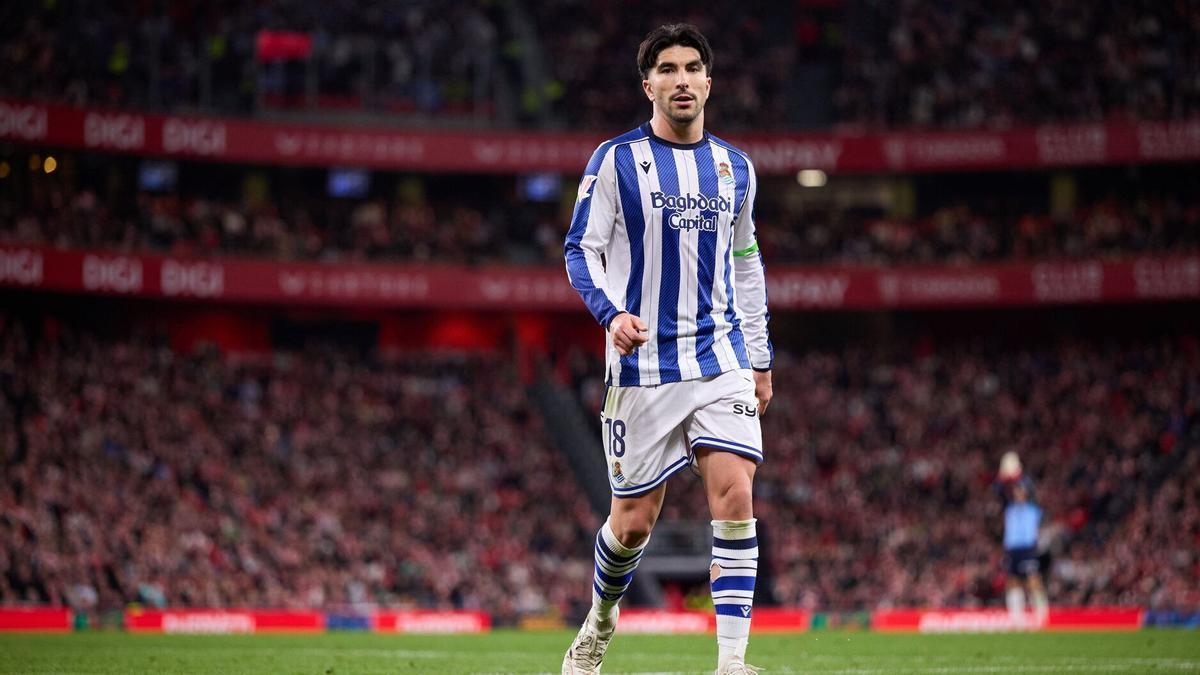 Carlos Soler, en uno de los últimos partidos con la camiseta de la Real Sociedad